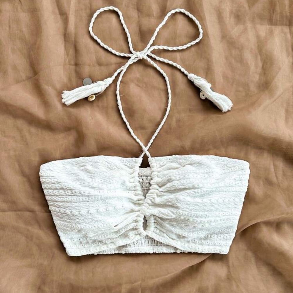 White Lace Crop Top